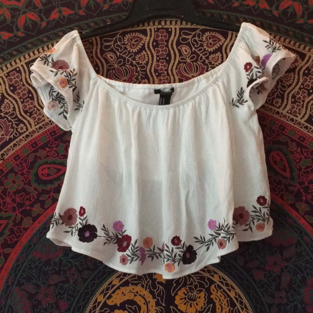 Forever 21 off the shoulder crop top